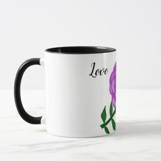 Delikate Liebe der Lila Blume Tasse (Links)