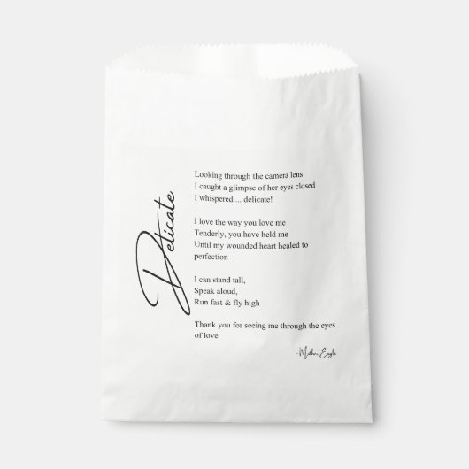Delikate Liebe Gedicht Geschenktütchen (Vorderseite)