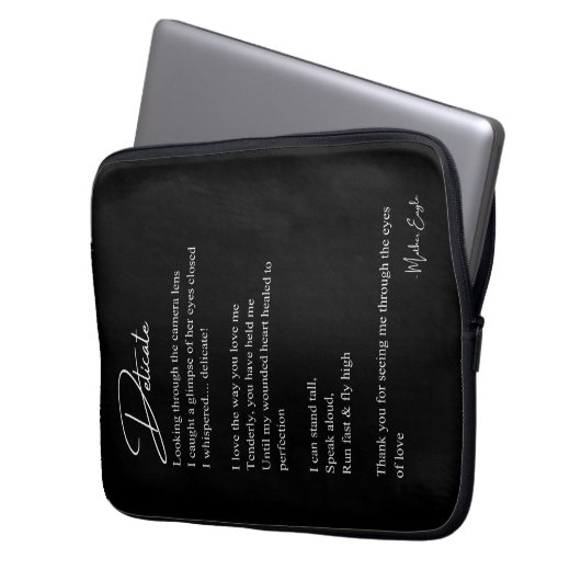 Delikate Liebe Gedicht Poetry Mauer Posterdekor Laptopschutzhülle (Vorderseite Links)