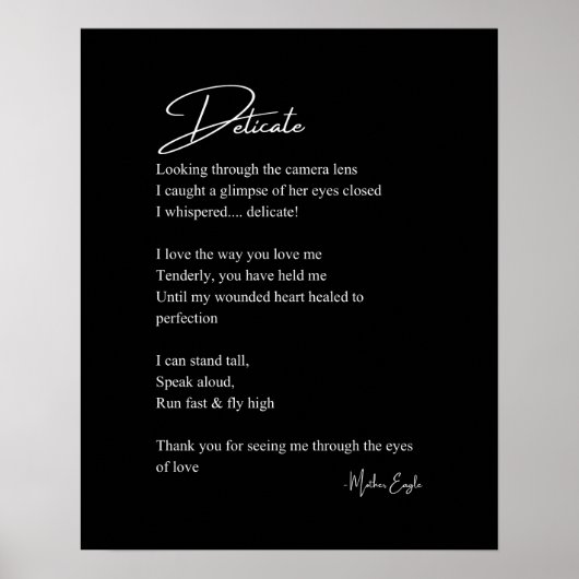 Delikate Liebe Gedicht Poetry Mauer Posterdekor Poster (Vorne)