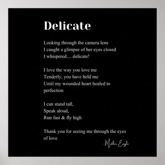 Delikate Liebe Gedicht Poetry Mauer Posterdekor Poster (Vorne)