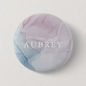 Delikate Lila Abstrakte Druckausgabe mit Namen Button (Vorderseite)