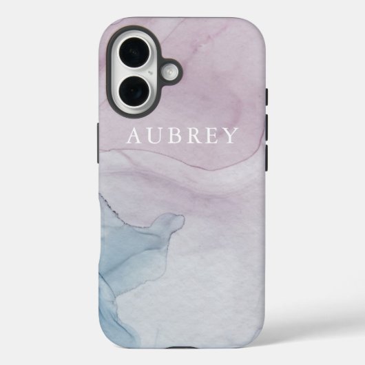 Delikate Lila Abstrakte Druckausgabe mit Namen Case-Mate iPhone Hülle (Rückseite)