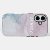 Delikate Lila Abstrakte Druckausgabe mit Namen Case-Mate iPhone Hülle (Rückseite (Horizontal))