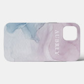 Delikate Lila Abstrakte Druckausgabe mit Namen Case-Mate iPhone Hülle (Rückseite (Horizontal))