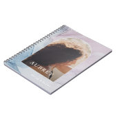 Delikate Lila Abstrakte Druckbezeichnung und Foto  Notizblock (Linke Seite)