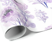 Delikate lila Aquarellfarben-Blume Geschenkpapier (Rolleneckpunkt)