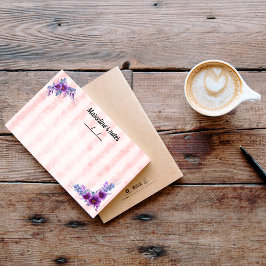 Delikate lila Blume & weiche rote Streifen 10" x 6 Post-it Klebezettel