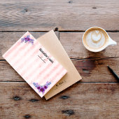 Delikate lila Blume & weiche rote Streifen 10" x 6 Post-it Klebezettel