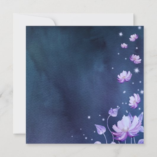 Delikate Lila Blüten Brautdusche Einladung (Rückseite)