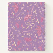 Delikate Lila Florale und Bows Notizblock (Rückseite)