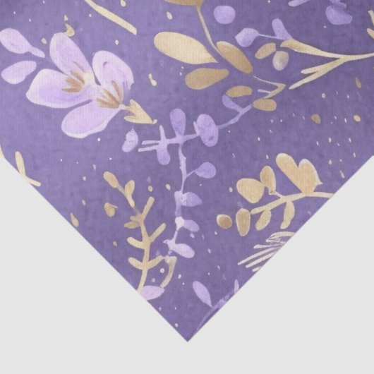 Delikate Lila goldblütige Herzklopfe Dekoupage Seidenpapier (Detail)