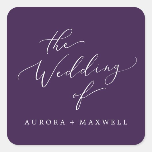 Delikate Lila Hochzeitsfeiern Umschlag Aufkleber (Vorderseite)