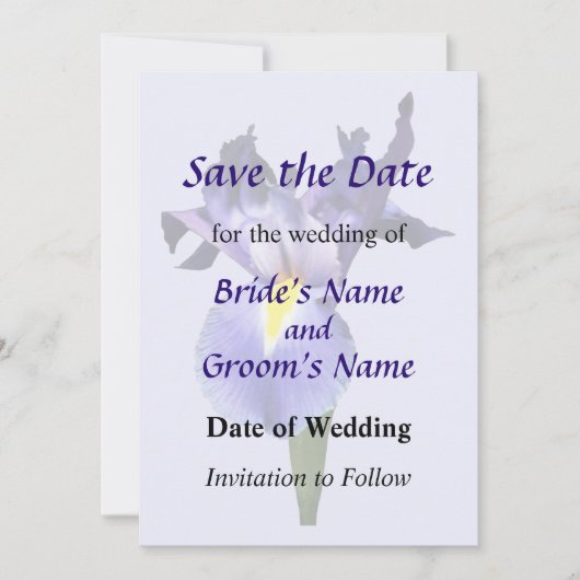 Delikate Lila Iris Save the Date (Vorderseite)