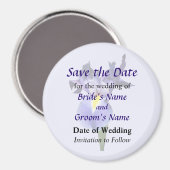 Delikate Lila Iris Save the Date Magnet (Vorderseite/Rückseite)