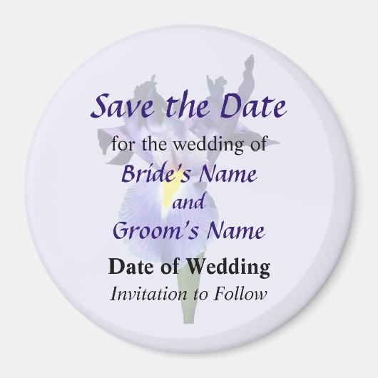 Delikate Lila Iris Save the Date Magnet (Vorne)