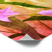 Delikate Lila Lily-Blume gestörte Kunst Poster (Ecke)