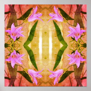 Delikate Lila Lily-Blume gestörte Kunst Poster