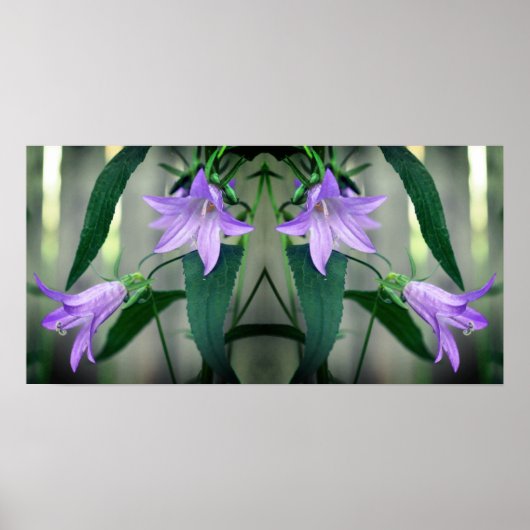 Delikate Lila Lily-Blume Spiegeln Abstrakt Poster (Vorne)
