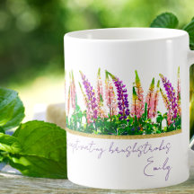 Delikate Lila Lupine-Blume Zitate Tasse