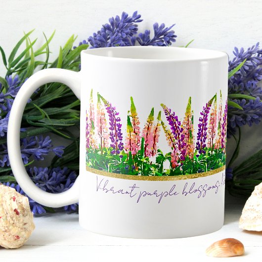 Delikate Lila Lupine-Blume Zitate Tasse