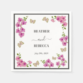 Delikate Lila Orchideen Bohemische Hochzeit Serviette