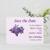 Delikate Lila Orchideen Save the Date (Stehend Vorderseite)