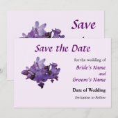 Delikate Lila Orchideen Save the Date (Vorne/Hinten)