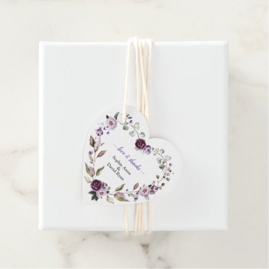 Delikate Lila Pink Peonies Blume Hochzeit Geschenkanhänger (Beispiel)