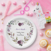 Delikate Lila Pink Peonies Blume Hochzeit Pappteller (Party)