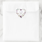 Delikate Lila Pink Peonies Blume Hochzeit Quadratischer Aufkleber (Tasche)