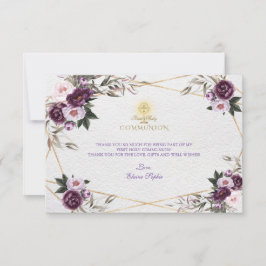 Delikate Lila Pink Peony Blume Heilige Kommune Dankeskarte