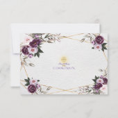 Delikate Lila Pink Peony Blume Heilige Kommune Dankeskarte (Rückseite)