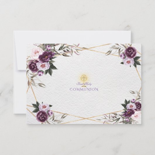 Delikate Lila Pink Peony Blume Heilige Kommune Dankeskarte (Rückseite)
