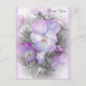 Delikate Lila Stiefmütterchen Danke Postcard Postkarte (Vorderseite)