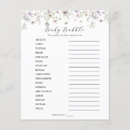 Delikate Lila Wildblume Baby Babble Scramble