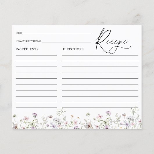 Delikate Lila Wildblume Brautparty Rezept (Vorderseite)