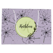 Delikate Lila Wildblume Dandelion Kisses Floral Große Geschenktüte (Rückseite)