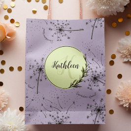 Delikate Lila Wildblume Dandelion Kisses Floral Mittlere Geschenktüte