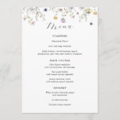 Delikate Lila Wildblume-Hochzeitmenü Menükarte (Vorderseite)