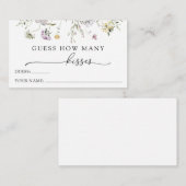 Delikate Lila Wildblume schätzt, wie viele Küsse Begleitkarte (Vorne/Hinten)