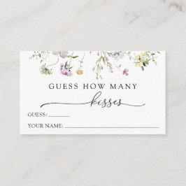 Delikate Lila Wildblume schätzt, wie viele Küsse Begleitkarte