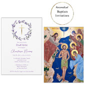 Delikate Lila Wildblumen Wreath Baptisse Einladung