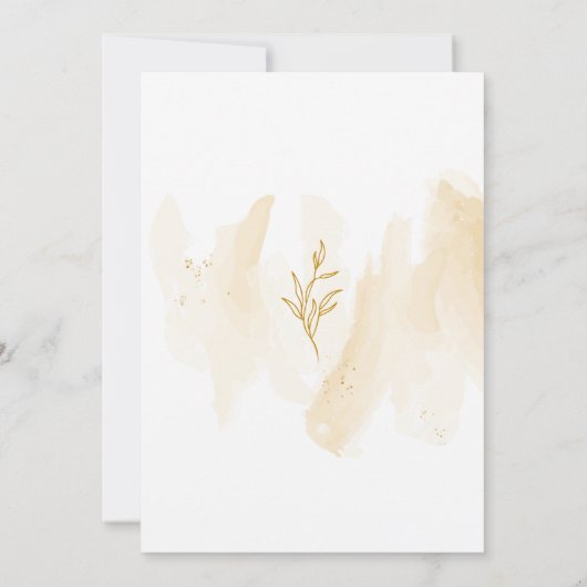 Delikate lineare Blätter Brautdusche Einladung (Rückseite)