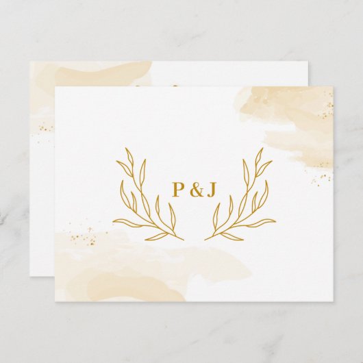 Delikate lineare Blätter Hochzeit Dankeschön-Karte Dankeskarte (Vorne/Hinten)