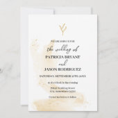 Delikate lineare Blätter Hochzeitsfeiern Einladung (Vorderseite)