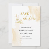 Delikate lineare Blätter Save the Date (Vorderseite)