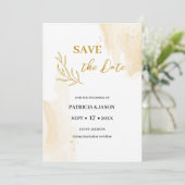 Delikate lineare Blätter Save the Date (Stehend Vorderseite)