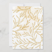 Delikate lineare Blätter Save the Date (Rückseite)