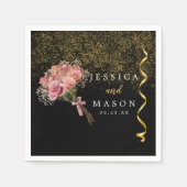 Delikate Magical Bouquet Wedding Cocktail Napkins Serviette (Vorderseite)